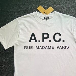 A.P.C. White Tee with Black Logo